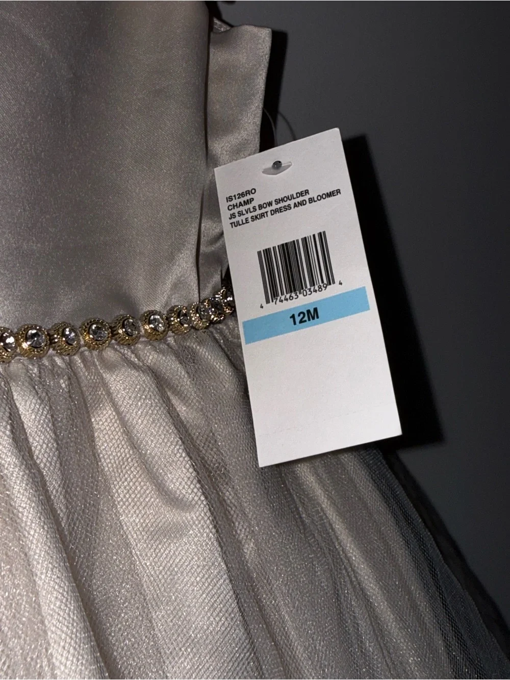 Jessica Simpson Baby Satin Tulle Bow Dress NWT 12M